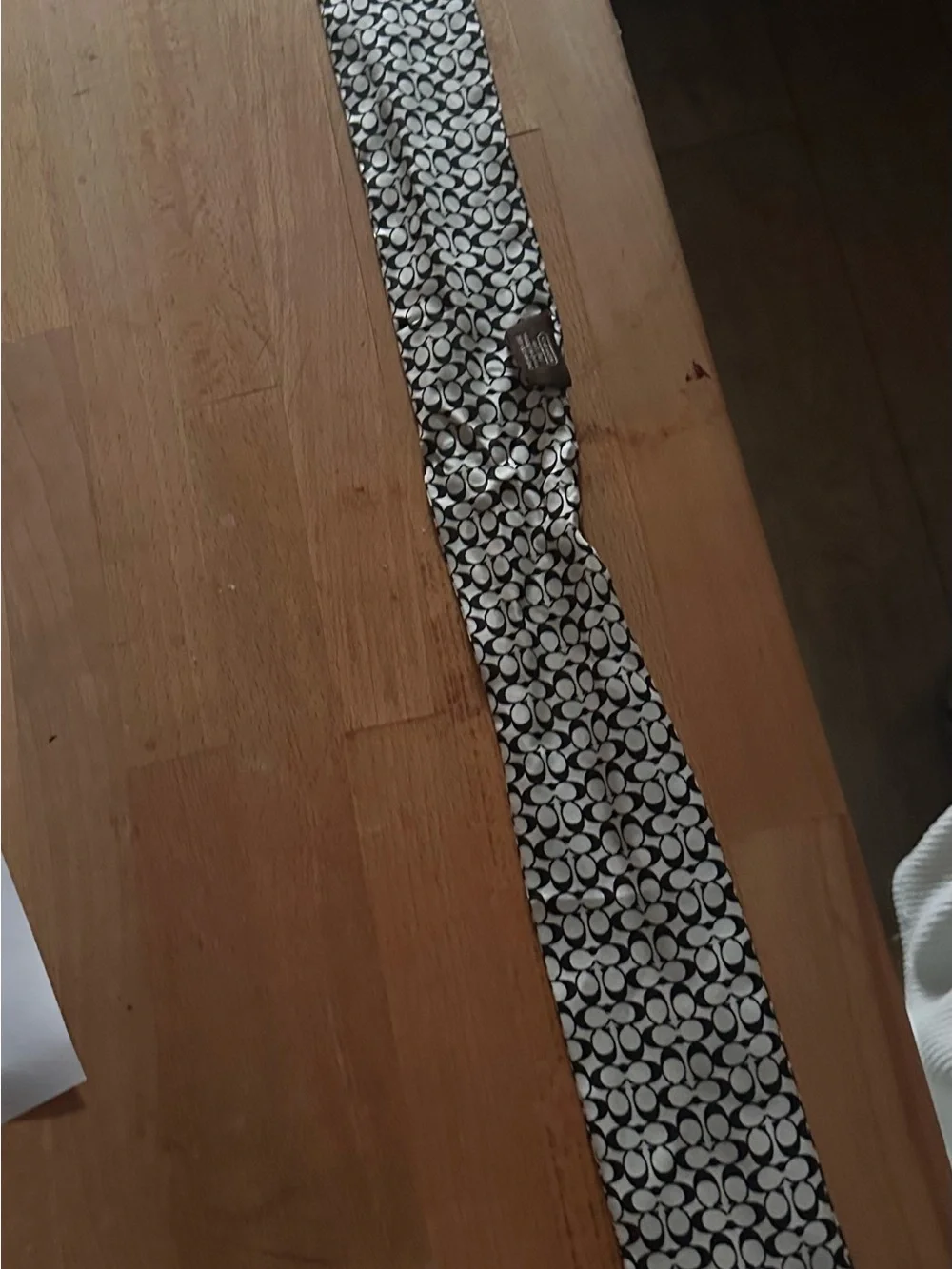 Coach Black and White Signature Dot Scarf